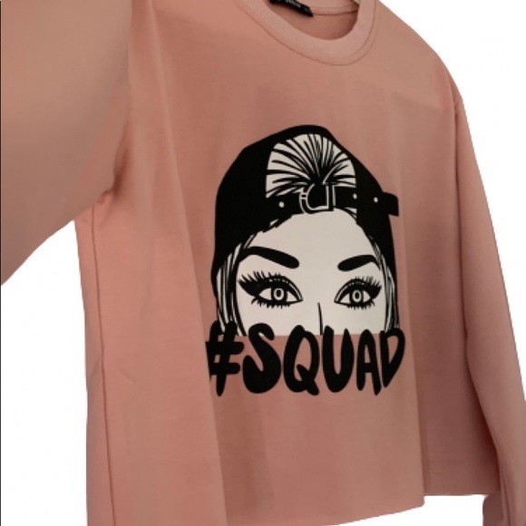 figure & letter print pink sweatshirt M - Picture 2 of 6